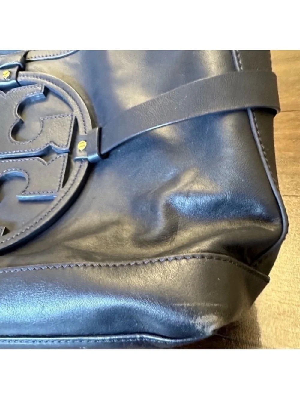 Tory Burch - Navy Blue Holly East West Butter Smooth Leather Tote - RARE